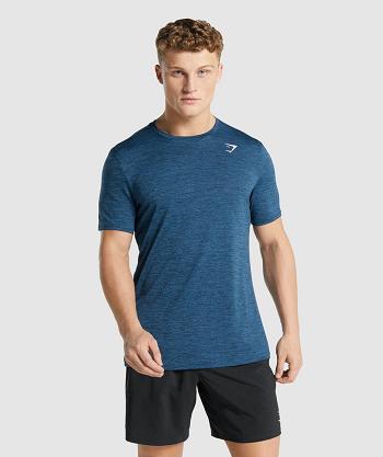 Gymshark Arrival Marl T Shirts Herr Marinblå | SE 3843HAP